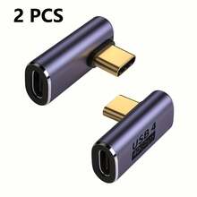 90° Right Angle USB-C Adapter, Supports Thunderbolt 3 Type-C Adapter: 40Gbps Data Transfer, Fast Charging, 8K@60Hz Video Output Compatible With Laptops, Tablets,Phones - Grey - View 12