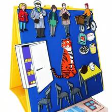 hoojojo 18Pcs Felt Storytelling Set, The Tiger Who Came To Tea Felt Story Board, Interactive Storytelling Props, Role-Playing Drama Activity Supplies, Reading Learning Teaching Aid, Classroom Interactive Game, Back-To-School Supplies - Multicolor - View 10