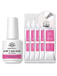 BORN PRETTY 15g 6-In-1 Nail Gel Polish, Multi-Function Clear Soak-Off Base Coat & Top Coat, UV Extension Watercolor Nail Art - 1 Set - View 6