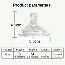 MEILINMAMA 1pc Silicone Nipple Suitable For 5.5cm Diameter Baby Bottle, Refer To Image Details And Instructions For Purchase - Red and White - View 3