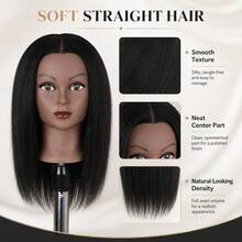 100% Human Hair Mannequin Head With Clamp Stand, Professional Hair Styling, Braiding And Barber Training Mannequin Head Doll - 1PC - View 6