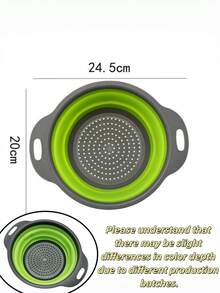1/2 buah Saringan Silikon Lipat Portabel dengan Pegangan, Saringan Jaring Halus, Saringan Multifungsi untuk Buah, Sayuran, dan Mie, Keranjang Penyimpanan Dapur Lipat, Alat Dapur Hemat Ruang, Aksesori Dapur Praktis Sehari-hari, Hadiah Pindah Rumah - M+L - View 13