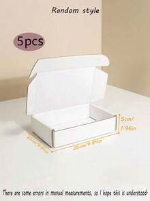 5pcs/1pc-White Corrugated Paper Boxes Shipping Boxes, Packaging Boxes, Postal Cartons Packaging Materials, Air Cushion Boxes, Gift Boxes Corrugated Cardboard Boxes Ideal For Small Businesses To Package Products - White - View 14