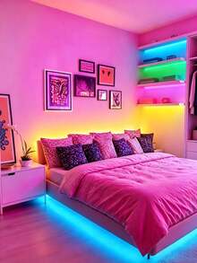 5V Indoor LED Light Strip, 3.28ft To 98.4ft Length, Color Changing RGB LED Lights With 24-Key Remote Control, Suitable For TV/Computer Backlight, Desk, Living Room, Bedroom, Holiday Party/Bar/Atmosphere Lighting - Multicolor - View 5