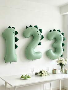 1 buah Balon Foil Angka Dinosaurus Hijau Muda, Cocok untuk Dekorasi Pesta Ulang Tahun Anak, Properti Foto Tema Dinosaurus, Dekorasi Pesta Tema Hutan - nomor - View 1