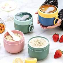 1 600ml Soup Cup, Breakfast Bowl, Portable Milk Soup Pot, Student Work Fresh-Keeping Bowl, Small Lunch Box, Suitable For Students And Office Workers - Multicolor - View 4