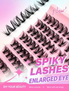 140pcs Cluster False Eyelashes, Eyelash Clusters DIY Eyelash Extensions ,Soft & Comfortable, Easy Wearing - D - View 2