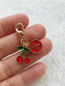 Zinc Alloy Cherry Pendant And Letter Charm Keychain, Bag, Backpack, Wallet, Document Bag, Car Key Accessory Pendant, Holiday Party Gift, Birthday Gift, Back To School Gift, Creative Handmade Keychain - Multicolor - View 12