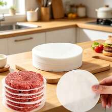 200pcs Hamburger Frozen Meat Patty Separator Paper, Oil Absorbent Paper For Baking And Grilling, Non-Stick Paper, Suitable For Separating Pressed Hamburger Patties, Frozen Meat Patties, Perfect For Separating Hamburger Patties, Cookies, Pies, Mousse - Multicolor - View 2