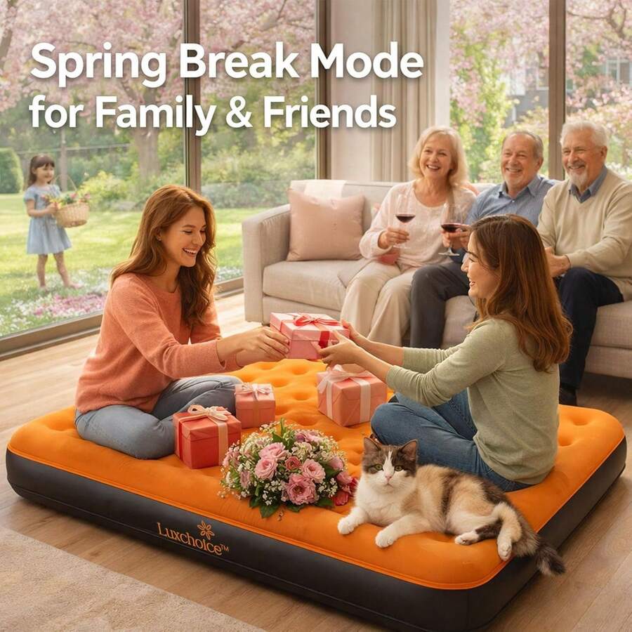 Portable Inflatable Camping Mat, Soft Flocked Durable PVC Air Cushion, Suitable For Single Person Travel And Picnic.