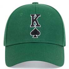 1 buah Topi Baseball Pria dengan Bordir Huruf K dan Hati, Dapat Diatur Ukurannya, Pelindung Matahari, Cocok untuk Perjalanan Luar Ruangan Musim Semi/Musim Gugur, Pantai, Pesta - Hijau - View 3