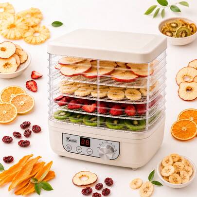 Desidratador de Alimentos Seca Frutas Vegetais Carne Seca Ervas Com Controle de Temperatura