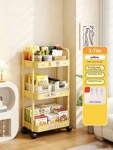2/3/4/5layer Swivel Wheel Mobile Storage Carbon Steel/Plastic Trolley,Multi-Functional Storage,Easy To Assemble,Suitable For Home And Commercial Use,Applicable To Storage And Organization In Kitchens, Bathrooms,Bedrooms,Offices,Warehouses And Garages - White - View 15