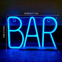 1件 BAR 霓虹燈招牌牆面裝飾與桌面裝飾，LED燈電池或USB供電，適用於臥室、房間、酒吧、餐廳、走廊、露營、生日派對、聚會、求婚、婚禮、畢業、男性遊戲室、週年紀念、情人節、母親節、萬聖節、兒童節、聖誕節及其他節日裝飾與派對燈光 - 白色 - 查看 12