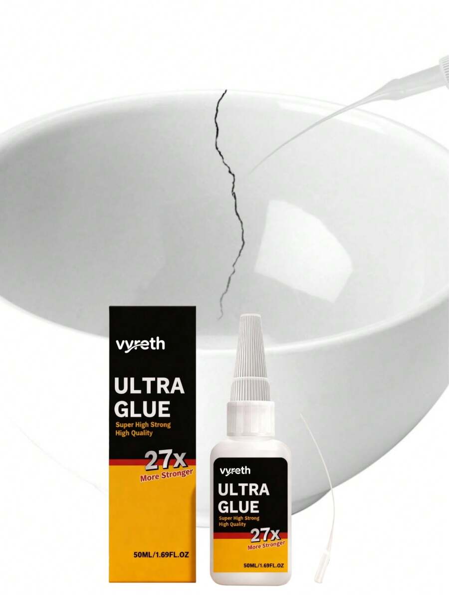 Ultra Glue 50ML With Precision Nozzle Tip, 27X Super Strong Multi‑Purpose Instant Adhesive, Fast Drying Waterproof Super Glue For Plastic, Wood, Metal, Ceramic, Rubber, DIY Household Repair