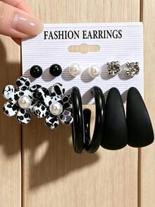 Fashionable Flower C-Type Earrings - Colored Resin Ear Hooks - Women's Elegant And Fresh-Style Earrings - Multicolor - View 5