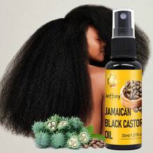 Jeffany Kondisioner Rambut Tanpa Bilas Minyak Jarak Hitam - Murni Ditekan Dingin untuk Melembapkan, Cocok untuk Semua Jenis Rambut, Melembapkan dan Menutrisi Rambut dan Kulit Kepala, 30ml - Minyak jarak hitam - View 4