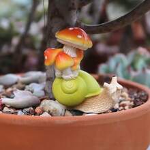 1pc Snail Resin Craft Small Ornament Creative Resin Decorative Craft Succulent Moss Landscape Micro Scenery - Snail - View 8