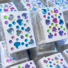 10 buah Stiker Kamera, Stiker Hati & Berlian Gaya , Stiker Mengkilap Dekoratif 3D, Cocok untuk Papan Klip, Dekorasi Ponsel, Riasan, Kerajinan DIY, Perlengkapan Alat Tulis Warna Acak - Stiker rhinestones untuk makeup - View 3