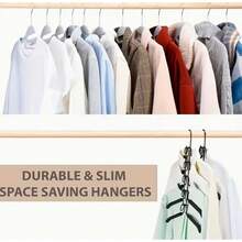 1pc Heavy Duty Space-Saving Hanger 5-In-1 Multi-Layer Metal Style Foam Padded Polished Surface Suitable For Coats, Sweaters, Suits And T-Shirts Essential Hanger For Home Closet And Clothing Store Display - Multicolor - View 3