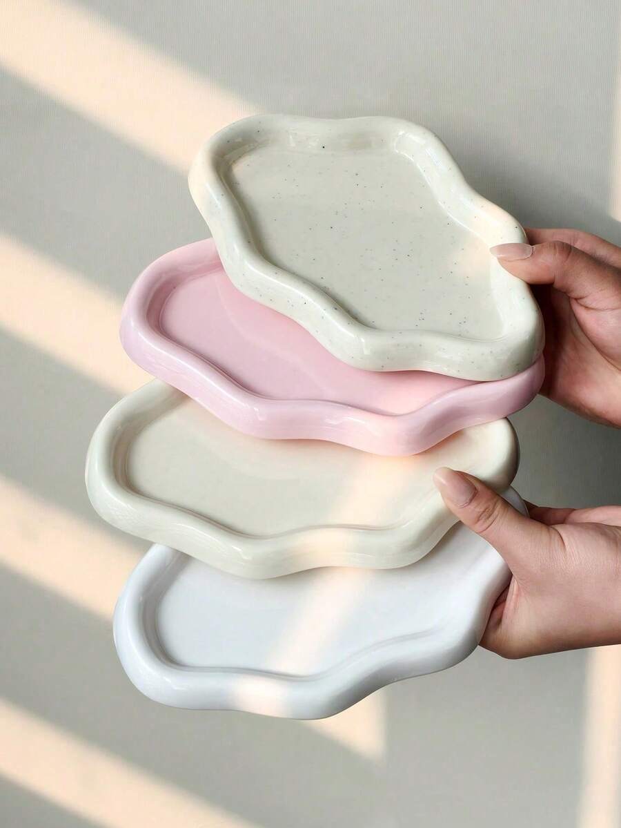 1pc Elegant Cloud-Shaped Jewelry Tray, Jewelry And Perfume Display Stand, Key And Accessory Organizer Box, Living Room And Office Home Decor, Suitable For Jewelry Storage, Tray, Gift, Jewelry Rack, Accessory Dish - Multicolor - View 1