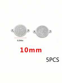 5pcs 304 Stainless Steel 18K Gold Plated St. Benedict Cross Round Pendant Religious Style DIY Jewelry Accessories - Pendants - View 12