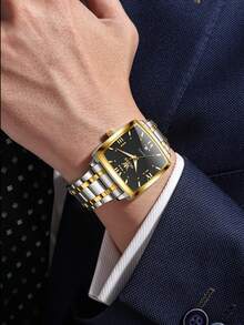 OLEVS 2969 Men Watch Business Original Brand Waterproof Luminous Quartz Watch Large Dial Automatic Date Square Watch - One Size - View 7