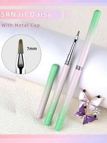 Gradient Metallic Nail Art Brush Dual Head Liner Painting Drawing Pen Colorful Sandblasted Handle UV Gel Polish Manicure Design Tool - Multicolor - View 14