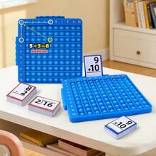 Digital Press-Down Chessboard Math Enlightenment Game Board Toy, Children's Multi-Function Early Education Arithmetic Teaching Aid, Complete Set Includes Blue Press-Down Chessboard + Double-Sided Formula Flash Cards, Chessboard Front And Back Dual Card Slots With Double-Sided Printed Cards For Easy Self-Check Learning, Soft Press-Down Bubble Stress Relief Fun, Escape Paper-Based Exercises, Intuitively Master Number Operation Logic, Thickened Material With Rounded Edges To Protect Little Hands, Preschool To Elementary School Home Classroom Parent-Child Interactive Teaching Aid, Learning Through Play To Enhance Math Interest, Back To School Gift Educational Toy - Multicolor - View 11