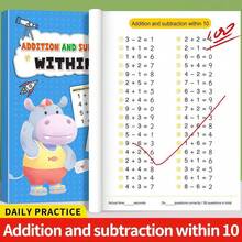 1pc 64-Page Addition And Subtraction Practice Book, 10-100 Mental Math Workbook For Kids, Kindergarten Early Education Home Learning Supplies, Halloween Decor, Christmas Gift, Random Style - Multicolor - View 10