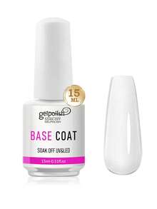 GELPOLISH مجموعة 2 قطعة 15 مل من طلاء الطبقة العلوية بدون مسح وطبقة الأساس، لمعان طويل الأمد، مناسبة لصالون الأظافر المنزلي DIY - زجاجة بيضاء مستديرة سعة 15 مل من نوع يورو 3 - مشاهدة 10
