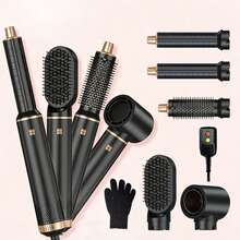 UKLISS 5-In-1 Multifunctional Negative Ion Hair Styler | Portable Hair Dryer With Detachable Accessories And Heat-Resistant Design - Black - View 8