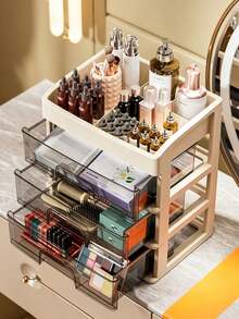 New Makeup Organizer Box, Convenient Makeup Drawer Set, Sturdy Cosmetic Storage Rack, Suitable For Vanity, Bathroom Sink And Student Dorm Desk, Organize Beauty Products,Bedroom Room Decor,Back To School - Multicolor - View 11
