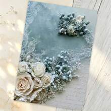 Floral Romantic Stationery, 30 Sheets/Pack, Cool Tone Floral Art, Exquisite Printed Pattern, High Quality Multi-Purpose Letter Paper, Multiple Other Theme Styles Available - Rectangle - View 1
