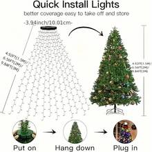 200/280/300 LED Christmas Tree Lights, Christmas Fairy String Lights, 8 Modes LED Holiday Lights With Remote Control, Warm White & Multicolor Christmas Lights For Indoor Outdoor Tree, Garden, Patio And Holiday Decor - Waterfall Light - View 6