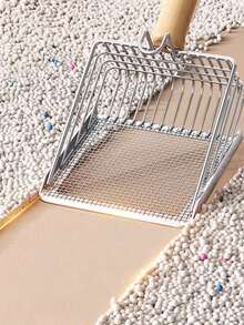 1pc Stainless Steel Cat Litter Scoop, Suitable For Cats, Hamsters, Rabbits And Other Pets, Professional Cleaning Tool, Small Hole Bentonite Mineral Sand Scoop, Chicken Manure Scoop, Filter Scoop, Easy To Clean Reptile Breeding Box, Sand Scoop - Multicolor - View 10