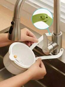 1/2pcs Hanging Sink Food Strainer Basket Set With Crevice Cleaning Brush, Press‑To‑Empty Kitchen Drain Residue Filter Catcher For Leftovers Fruit Vegetable - Multi-color - View 6