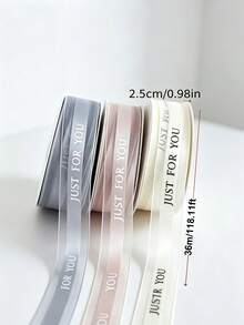 1 Rollo 40 Yardas Cinta de Hilo de Tacto Suave, Cinta de Malla Transparente Estilo Ins, Cinta de Hilo con Impresión Minimalista en Inglés, Cinta de Decoración para Empaquetado de Cajas de Regalo de Pastel Floral, Material para Hacer Lazos DIY - Multicolor - Ver 12