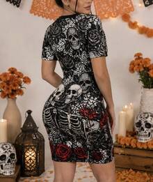 Women Short Dresses - Black - View 4