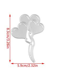 Heart-Shaped Balloon Metal Scrapbook Embossing Die Cutting DIY Photo Album Greeting Card Punching Mold Birthday - C-Silver - View 2