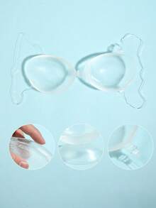 1pc Women's Transparent Support Bra With Invisible Adhesive Pads - Strapless & Backless Design, Suitable For Small, Large And Full Bust, Perfect For Dresses, Swimwear, Bikini And Other Strapless Outfits - Multicolor - View 3