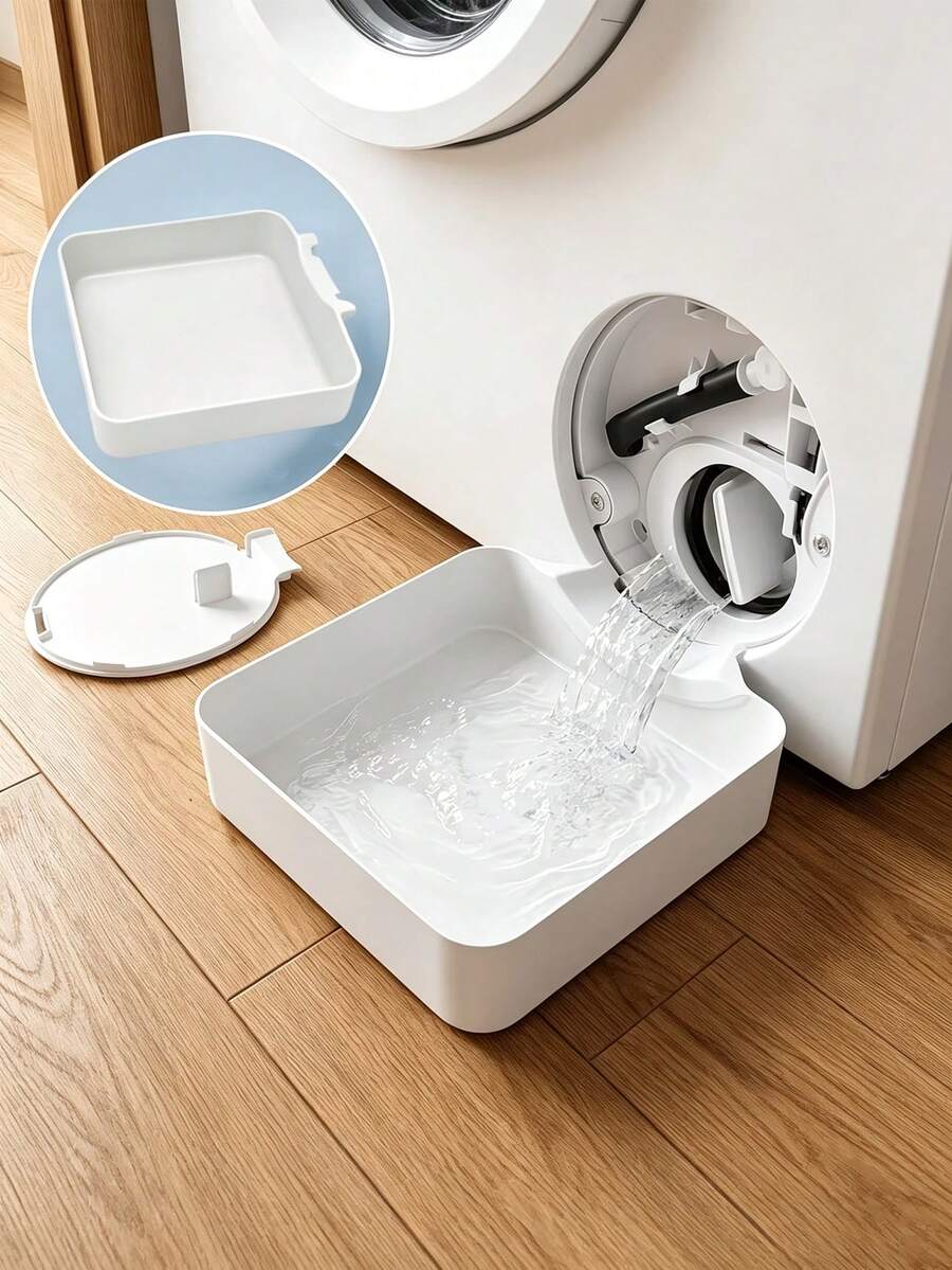 1/2pcs Portable Washing Machine Filter Water Tray, Reusable, Suitable For Drum Washing Machine Pump Filter Cleaning, Effectively Prevent Laundry Room Floor Overflow