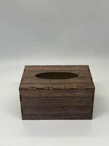 1pc Minimalist Nordic Style Rectangular Flip Lid Walnut Wood Napkin Holder, Natural Wood Grain Solid Color Long Square Tissue Box, Living Room Tissue Storage Box, Smooth Tissue Slot, Vanity Tissue Holder, Home Daily Use, Housewarming Gift, Christmas Gift, All Season - Coffee Brown - View 6