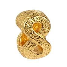 1pc Vintage Gold-Plated Large Hole Bead String, Smiling Face, Heart, Moon, Star, Elephant, Ladybug, Infinity Symbol, Bow Pendant, Suitable For Bracelet Handmade Craft, Jewelry Designed For Girls And Women - Gold - View 11