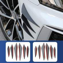 6pcs Universal Front Bumper Lip Decor Diffuser Splitter Fin Body Spoiler Duckbill Front Lip Trim Car Modification Decoration - 6PCS Carbon Fiber - View 4