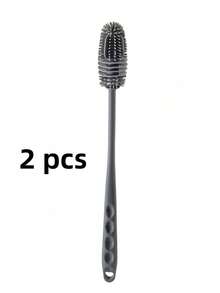 1pc/2pcs Long Handle Silicone Cleaning Brush, Reusable Deep Cleaning Bottle & Cup Brush, No Electricity Required Coffee Cup & Water Bottle Cleaning Brush, Suitable For Kitchen, Bathroom, Home Use - Multiple Styles and Colors - View 12