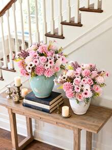 1pc Simulated Rose, Embroidered Ball, Small Daisy, Hand-Held Flower, Artificial Simulation Mixed Bouquet, Bride's Hand-Held Flower, Home Decoration Fake Flower, Can Be Used To Decorate Banquet Tables, Event Scene Decoration, Porch, Party Decoration - Multicolor - View 7