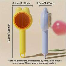 Cat Deshedding Brush, Bathing & Massage Cat Comb, Rabbit Grooming Brush, Pet Supplies For Cats & Dogs - Multicolor - View 3