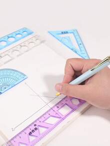 4-Piece Drawing Ruler Set, Creative Bendable Rulers, Handy Tools For Measuring Everyday Items, Must-Have Stationery For Studying, A Gift For Friends - Multicolor - View 5