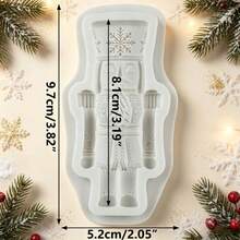 1PC 3D Nutcracker Soldier Silicone Mold, Christmas Fondant Mould Set For Cake Decorating - Beige - View 8